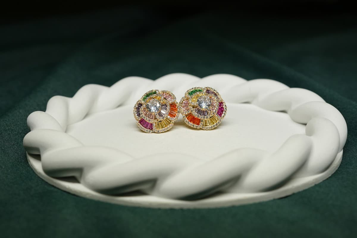 Eclipse Mosaic Stud Earrings - view 2