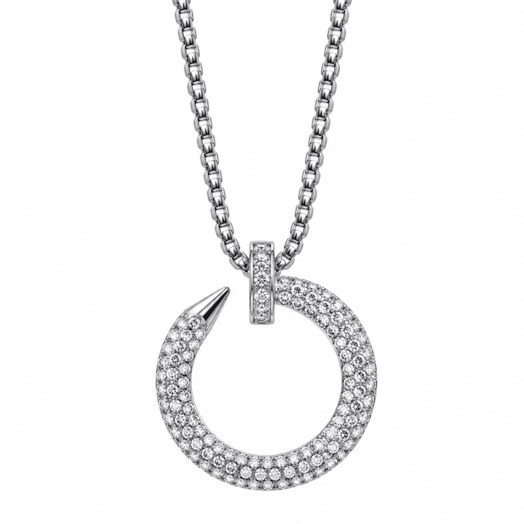 Iced Spiral Nail Box Chain Pendant - view 1