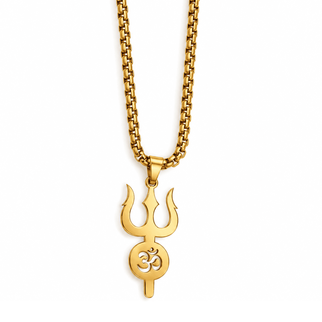 Sacred Trishul Om Box Chain Pendant - view 6